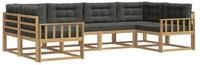 vidaXL Gartenlounge-Set Outdoor-Sofagarnitur 6 stk. Wei&szlig; und Anthrazit, (6-tlg)