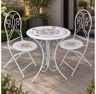 Harms Import Gartentisch, 3er Set Balkonm&ouml;bel Gartentisch 2 St&uuml;hle...