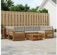 vidaXL Gartenlounge-Set vidaXL Outdoor-Sofagarnitur 7 stk. Nat&uuml;rlich und...