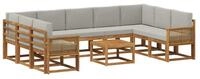 vidaXL Gartenlounge-Set Outdoor-Sofagarnitur 10 stk. Nat&uuml;rlich und Hellgrau,