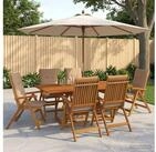 vidaXL Loungeset vidaXL 7-teiliges Garten Essset Natur Massivholz Akazie