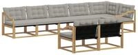vidaXL Gartenlounge-Set Outdoor-Sofagarnitur 8 stk. Wei&szlig; und Hellgrau, (8-tlg)