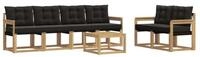 vidaXL Gartenlounge-Set Outdoor-Sofagarnitur 7 stk. Wei&szlig; und Schwarz, (7-tlg)