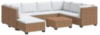 vidaXL Sofaelement 9 Stk. Rattan Lounge Set mit Kissen GENDT Naturrattan Natur...