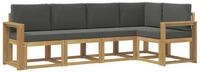 vidaXL Gartenlounge-Set Outdoor-Sofagarnitur 5 stk. Wei&szlig; und Anthrazit, (5-tlg)