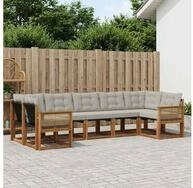 vidaXL Gartenlounge-Set vidaXL Outdoor-Sofagarnitur 7 stk. Nat&uuml;rlich und...