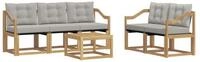 vidaXL Gartenlounge-Set Outdoor-Sofagarnitur 6 stk. Wei&szlig; und Hellgrau, (6-tlg)