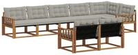 vidaXL Gartenlounge-Set Outdoor-Sofagarnitur 8 stk. Nat&uuml;rlich und Hellgrau,...