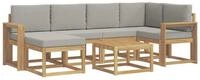 vidaXL Gartenlounge-Set Outdoor-Sofagarnitur 7 stk. Wei&szlig; und Hellgrau, (7-tlg)