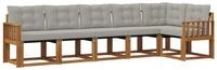 vidaXL Gartenlounge-Set Outdoor-Sofagarnitur 6 stk. Nat&uuml;rlich und Hellgrau,...