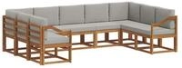 vidaXL Gartenlounge-Set Outdoor-Sofagarnitur 9 stk. Nat&uuml;rlich und Hellgrau,...