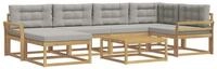 vidaXL Gartenlounge-Set Outdoor-Sofagarnitur 7 stk. Wei&szlig; und Hellgrau, (7-tlg)