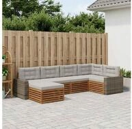 vidaXL Gartenlounge-Set vidaXL Outdoor-Sofagarnitur 6 stk. Nat&uuml;rlich und...