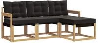 vidaXL Gartenlounge-Set Outdoor-Sofagarnitur 4 stk. Wei&szlig; und Schwarz, (4-tlg)