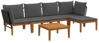 vidaXL Sofaelement 6 stk. Massives nholz & Seil Natur (6 St)