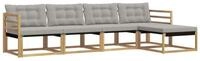 vidaXL Gartenlounge-Set Outdoor-Sofagarnitur 5 stk. Wei&szlig; und Hellgrau, (5-tlg)