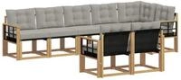 vidaXL Gartenlounge-Set Outdoor-Sofagarnitur 8 stk. Wei&szlig; und Hellgrau, (8-tlg)