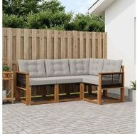 vidaXL Gartenlounge-Set vidaXL Outdoor-Sofagarnitur 4 stk. Nat&uuml;rlich und...
