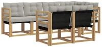 vidaXL Gartenlounge-Set Outdoor-Sofagarnitur 7 stk. Wei&szlig; und Hellgrau, (7-tlg)