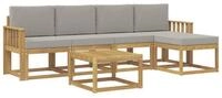 vidaXL Gartenlounge-Set Outdoor-Sofagarnitur 6 stk. Wei&szlig; und Hellgrau...