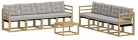 vidaXL Gartenlounge-Set Outdoor-Sofagarnitur 9 stk. Wei&szlig; und Hellgrau, (9-tlg)