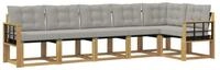 vidaXL Gartenlounge-Set Outdoor-Sofagarnitur 6 stk. Wei&szlig; und Hellgrau, (6-tlg)