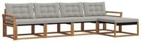 vidaXL Gartenlounge-Set Outdoor-Sofagarnitur 5 stk. Nat&uuml;rlich und Hellgrau,...