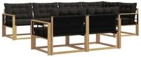 vidaXL Gartenlounge-Set Outdoor-Sofagarnitur 7 stk. Wei&szlig; und Schwarz, (7-tlg)
