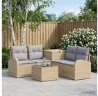 vidaXL Gartenlounge-Set vidaXL Sofa Set 6 stk. Beige und Hellgrau Polyrattan und