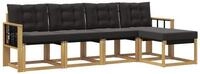 vidaXL Gartenlounge-Set Outdoor-Sofagarnitur 5 stk. Wei&szlig; und Schwarz, (5-tlg)
