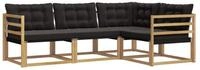 vidaXL Gartenlounge-Set Outdoor-Sofagarnitur 4 stk. Wei&szlig; und Schwarz, (4-tlg)