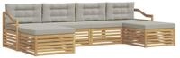 vidaXL Gartenlounge-Set Outdoor-Sofagarnitur 6 stk. Wei&szlig; und Hellgrau...