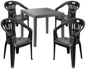 Mojawo Essgruppe Outdoor-M&ouml;bel Sitzgarnitur Bistrogarnitur 5tlg Kunststoff...
