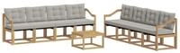 vidaXL Gartenlounge-Set Outdoor-Sofagarnitur 9 stk. Wei&szlig; und Hellgrau, (9-tlg)