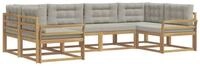 vidaXL Gartenlounge-Set Outdoor-Sofagarnitur 6 stk. Wei&szlig; und Hellgrau, (6-tlg)
