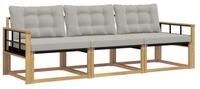 vidaXL Gartenlounge-Set Outdoor-Sofagarnitur 3 stk. Wei&szlig; und Hellgrau, (3-tlg)