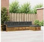 vidaXL Gartenlounge-Set vidaXL Outdoor-Sofagarnitur 5 stk. Natur und Anthrazit