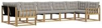 vidaXL Gartenlounge-Set Outdoor-Sofagarnitur 7 stk. Wei&szlig; und Hellgrau, (7-tlg)