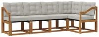 vidaXL Gartenlounge-Set Outdoor-Sofagarnitur 5 stk. Nat&uuml;rlich und Hellgrau,...
