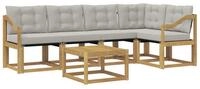 vidaXL Gartenlounge-Set Outdoor-Sofagarnitur 6 stk. Wei&szlig; und Hellgrau, (6-tlg)