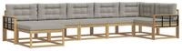vidaXL Gartenlounge-Set Outdoor-Sofagarnitur 7 stk. Wei&szlig; und Hellgrau, (7-tlg)