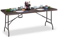 relaxdays Klapptisch Klappbarer Gartentisch Holzoptik (1-St), braun