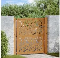 vidaXL Gartentor vidaXL Gartentor 100x100 cm Wetterfester Stahl Blattdesign