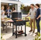 Outsunny Holzkohlegrill Kohlegrillwagen mit Kamin Grillrost Seitentisch...