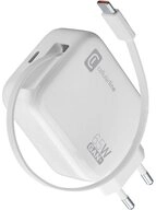 Cellularline ACHROLLUSBCGAN65WW Reiselader 65W GaN Retractable Power wei&szlig;