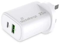 Mediarange MediaRange Ladeger&auml;t 25W 2-Port 1x USB-A1x USB-C UK, wei&szlig;...