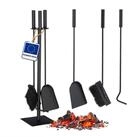 relaxdays Kamingarnitur Kaminbesteck 4-teilig schwarz, (4-St)