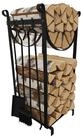 relaxdays Kaminholzregal mit Kaminbesteck, BxTxH:33x33x76 cm, (4-St)