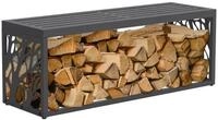 ML-DESIGN Kaminholzregal Brennholzregal Innen/Aussen mit Sitzbank, Metall...