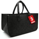 BigDean Aufbewahrungstasche 3x Filztasche in Anthrazit f&uuml;r Kaminholz oder als